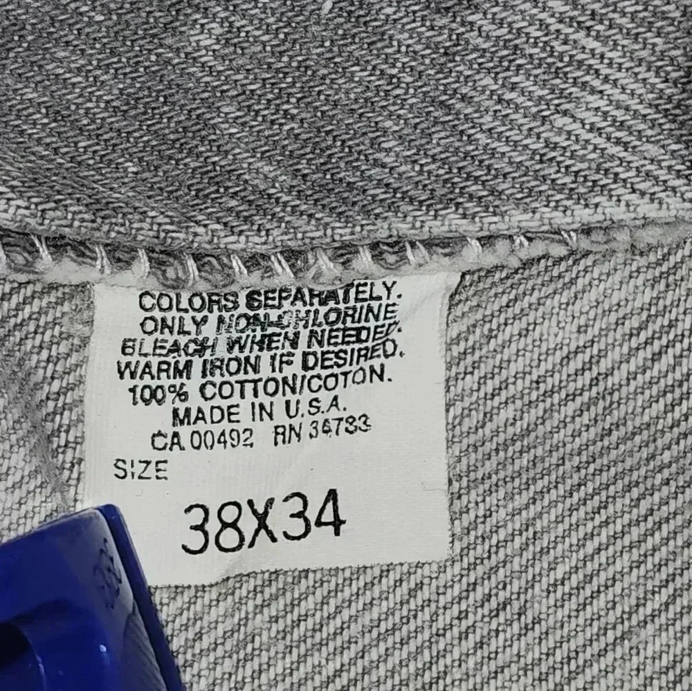 VINTAGE NWT 90s Lee Riders trim straight Grey Frost Union made USA 38x34 - Picture 5 of 6
